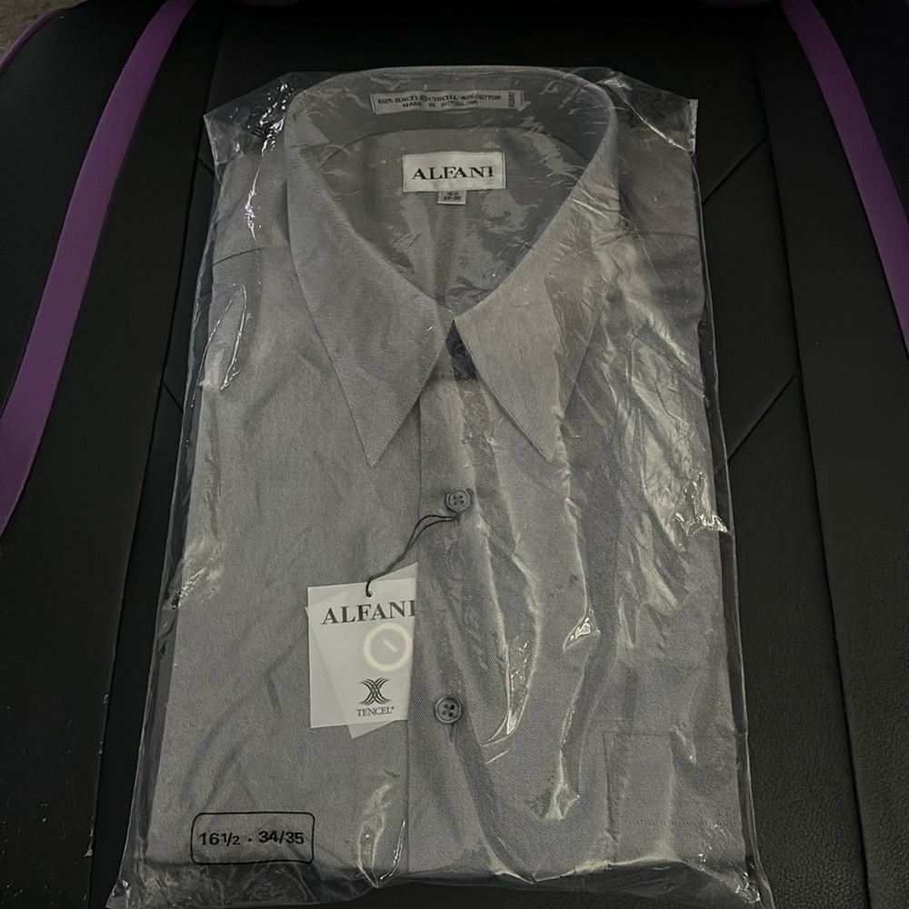 ALFANI shirt, size 16 1/2 34-35 in grey
